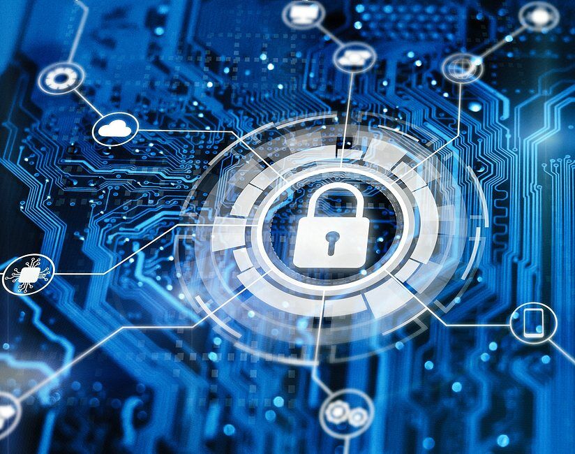 technical security lock graphic