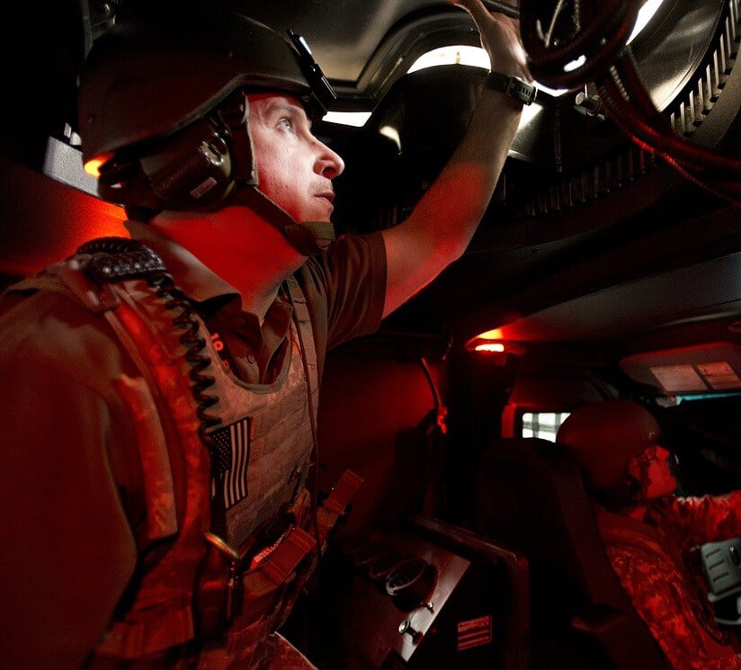 Armored vehicle driver